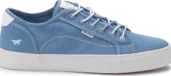Sneaker|Schnürschuhe|Mustang Damen Sneaker in Übergrößen Blau