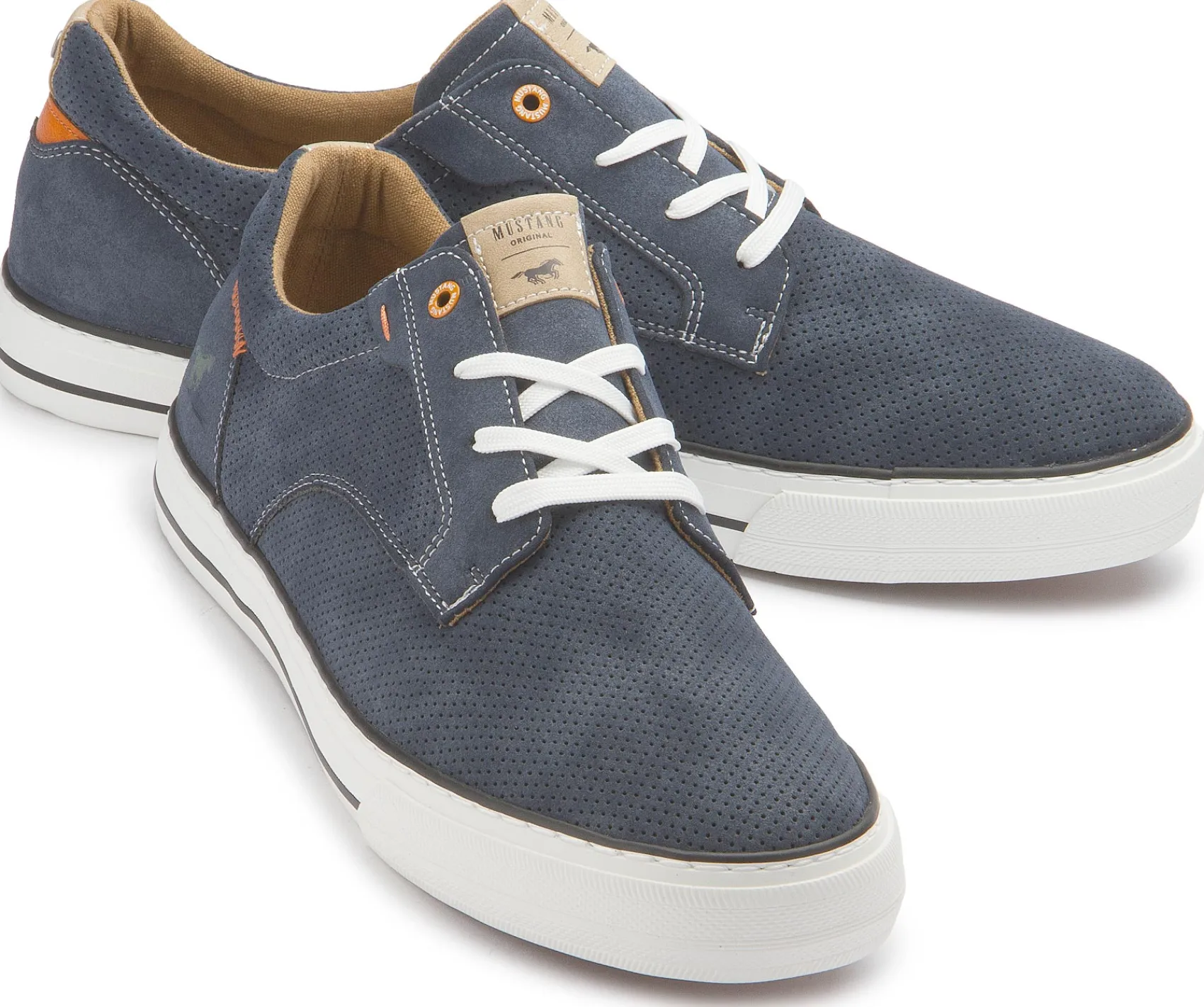Sneaker|Schnürschuhe|Mustang Herren Sneaker in Übergrößen Blau