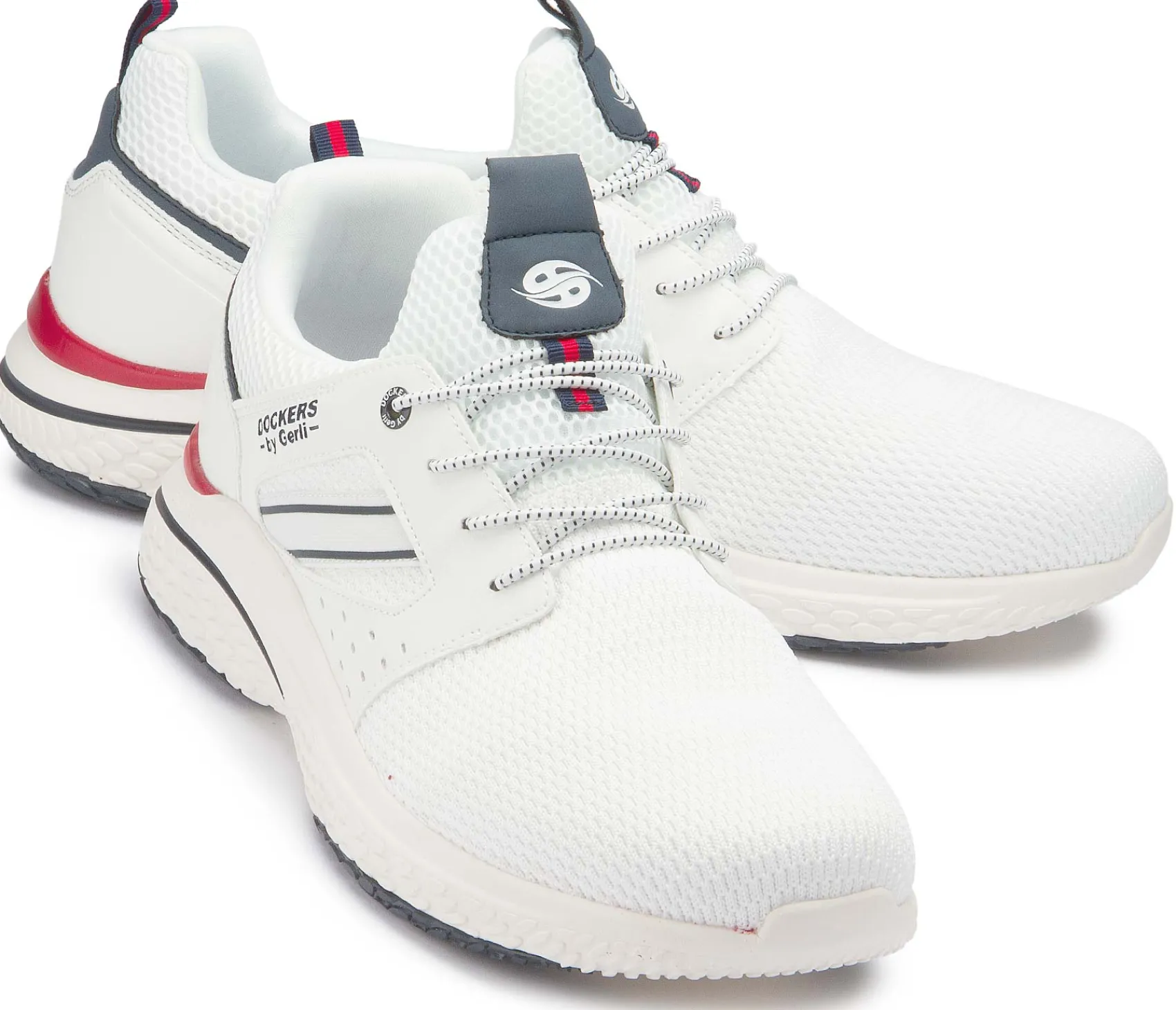 Sneaker|Schnürschuhe|Dockers Sneaker in Übergrößen Weiß