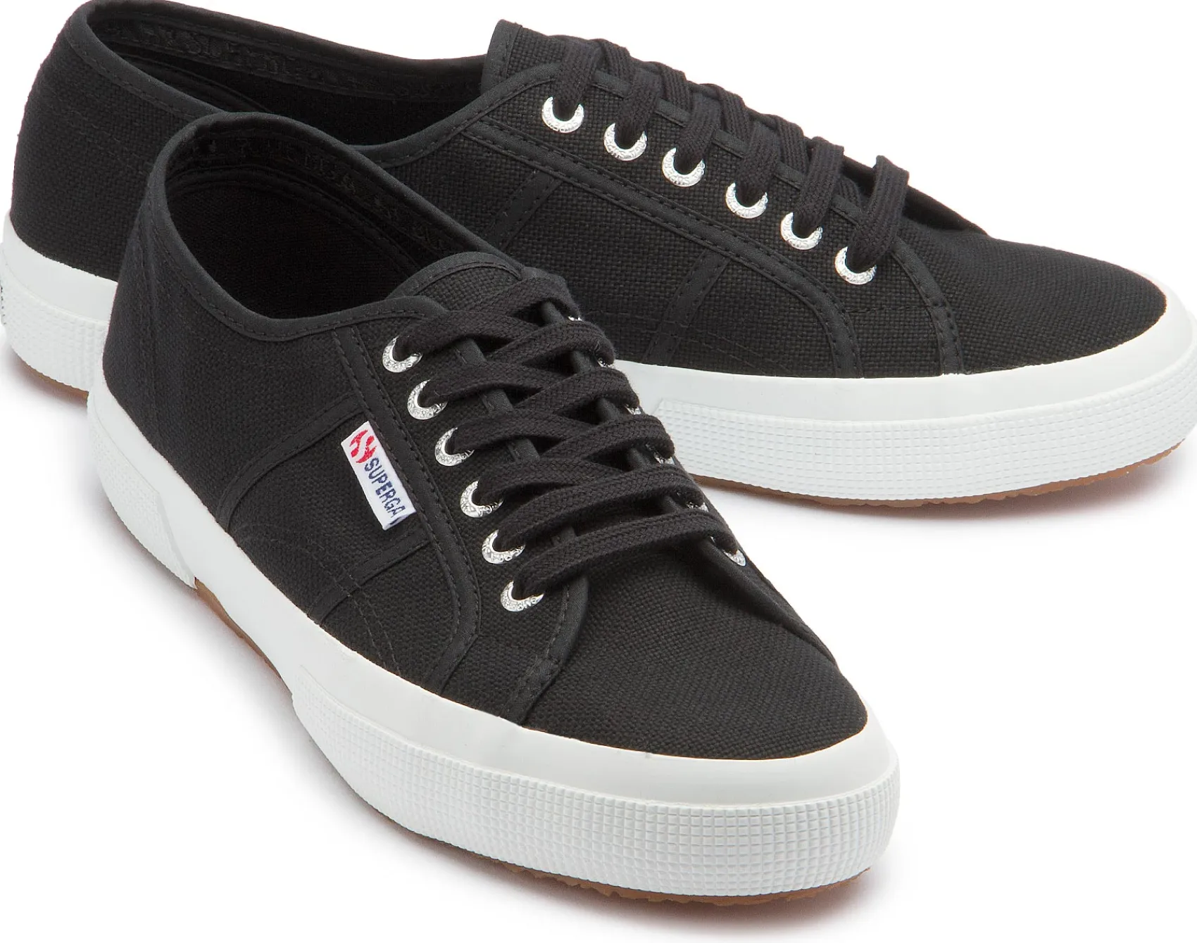 Sneaker|Schnürschuhe|superga Sneaker in Übergrößen Schwarz