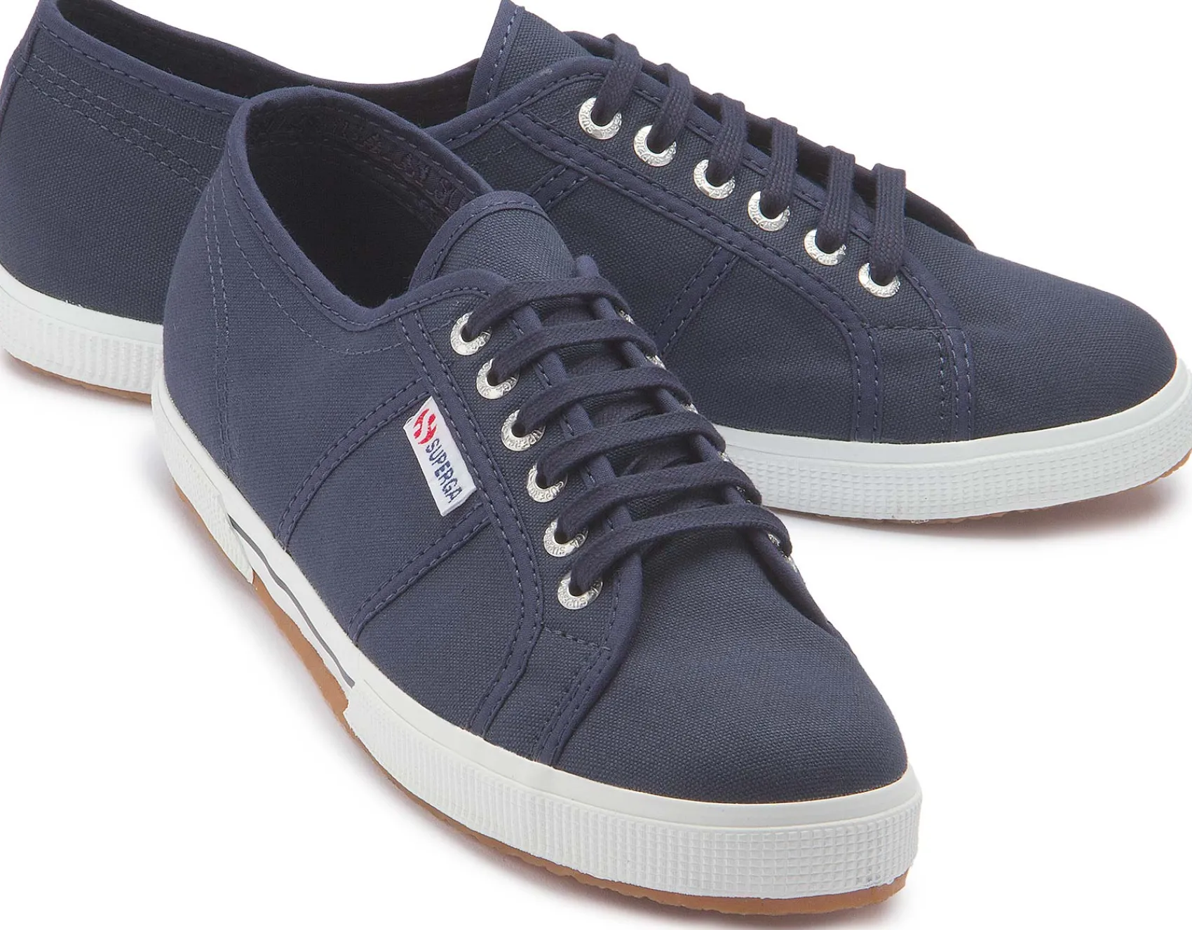 Sneaker|Schnürschuhe|superga Sneaker in Übergrößen Blau