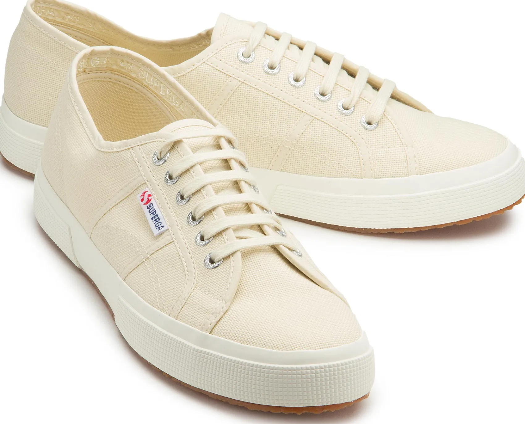 Sneaker|Schnürschuhe|superga Sneaker in Übergrößen Beige