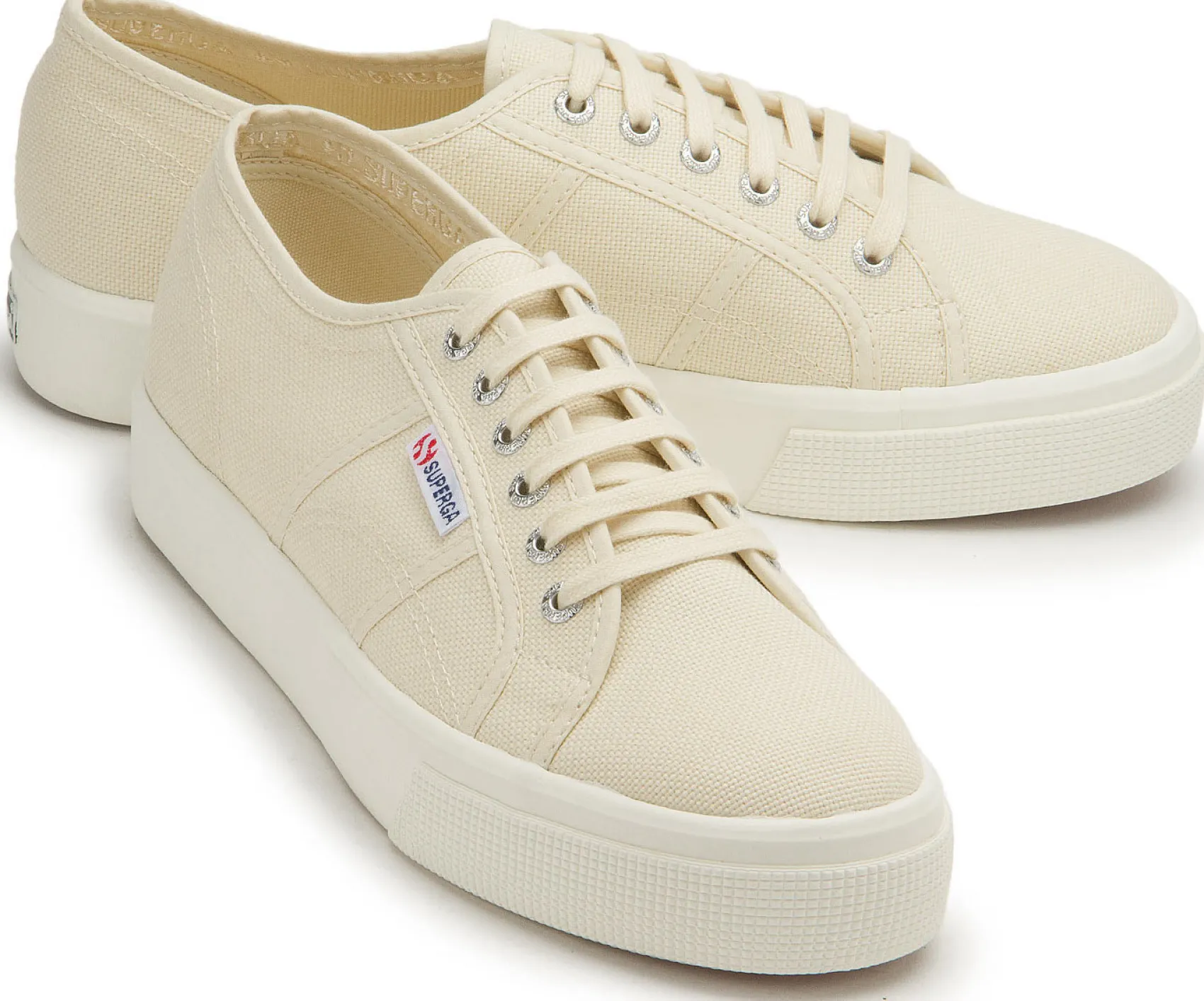 Sneaker|Schnürschuhe|superga Sneaker in Übergrößen Beige