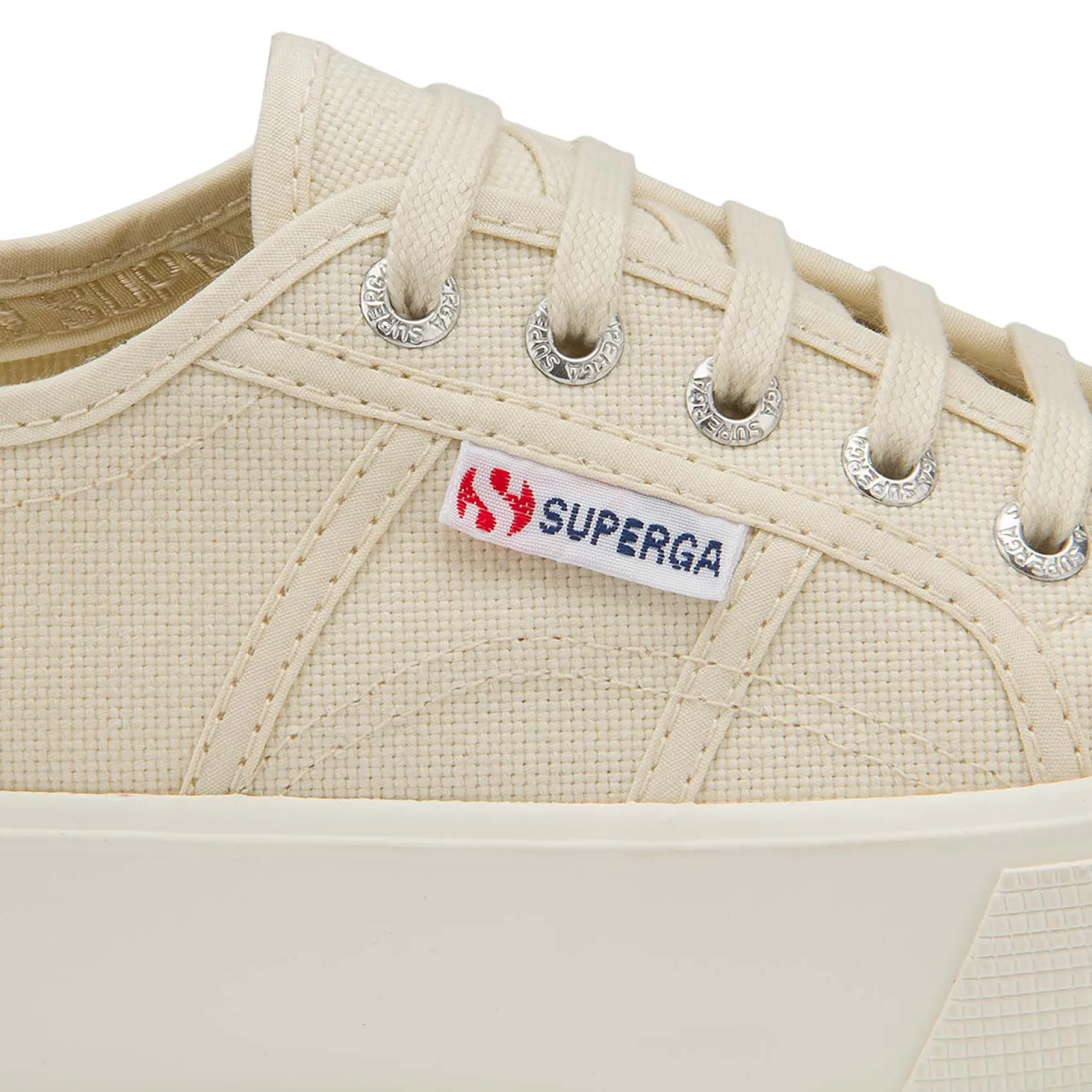 Sneaker|Schnürschuhe|superga Sneaker in Übergrößen Beige
