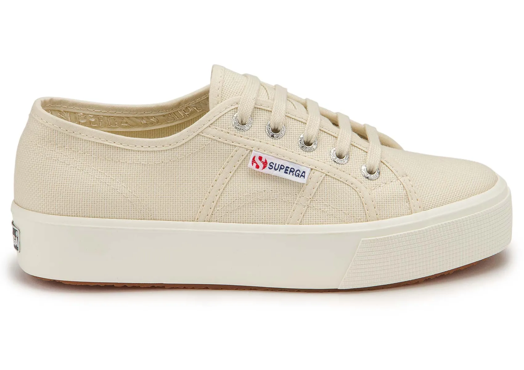 Sneaker|Schnürschuhe|superga Sneaker in Übergrößen Beige