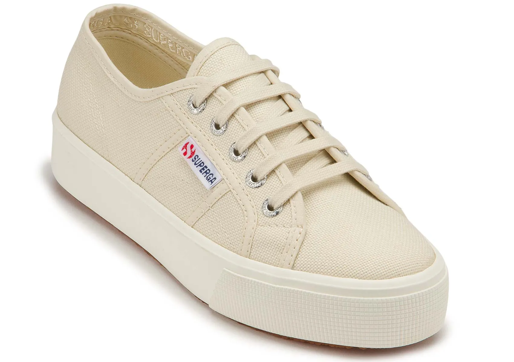 Sneaker|Schnürschuhe|superga Sneaker in Übergrößen Beige