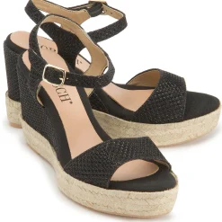 Espadrilles|Sandalen|Horsch Schuhe Wedges in Untergrößen Schwarz