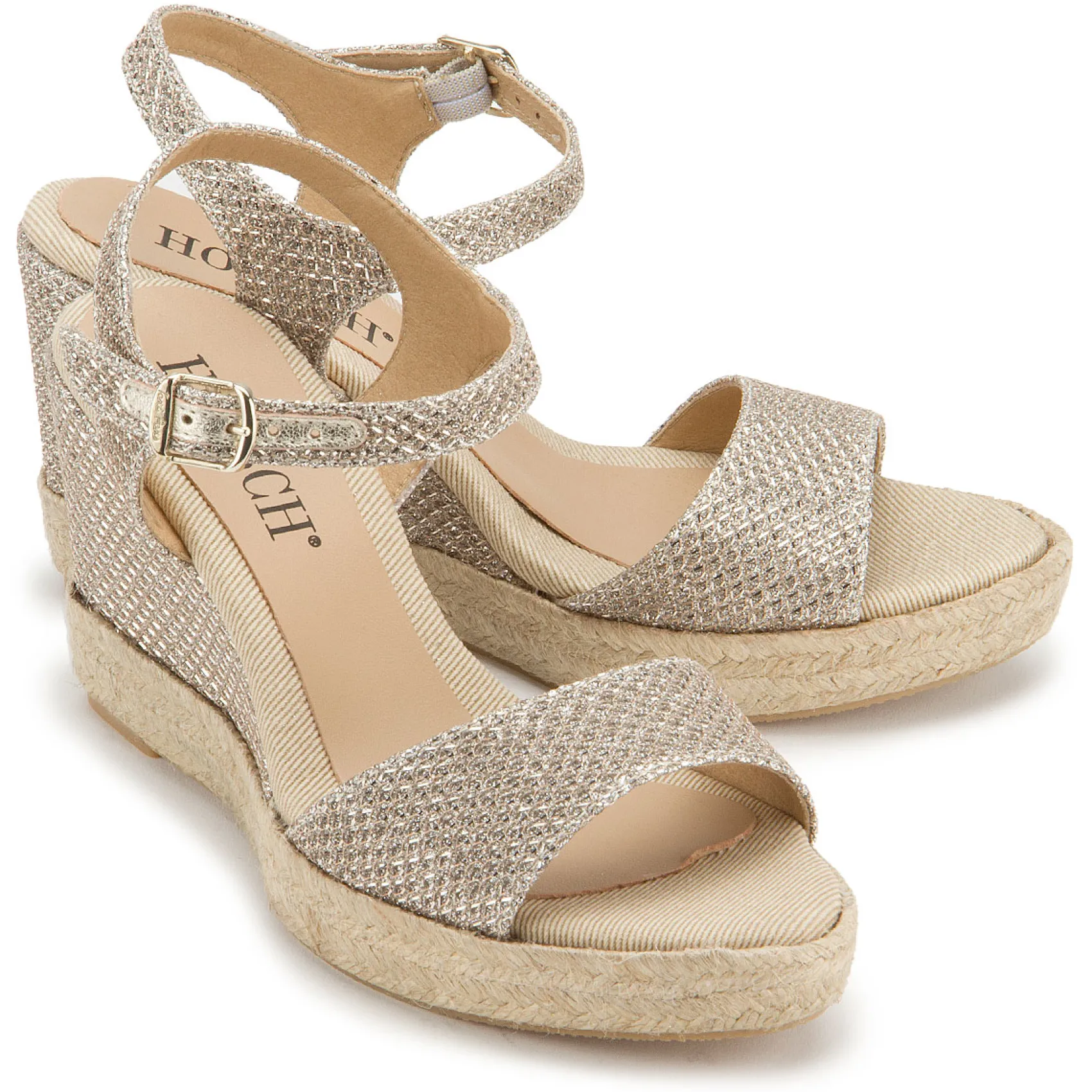 Espadrilles|Sandalen|Horsch Schuhe Wedges in Untergrößen Silber