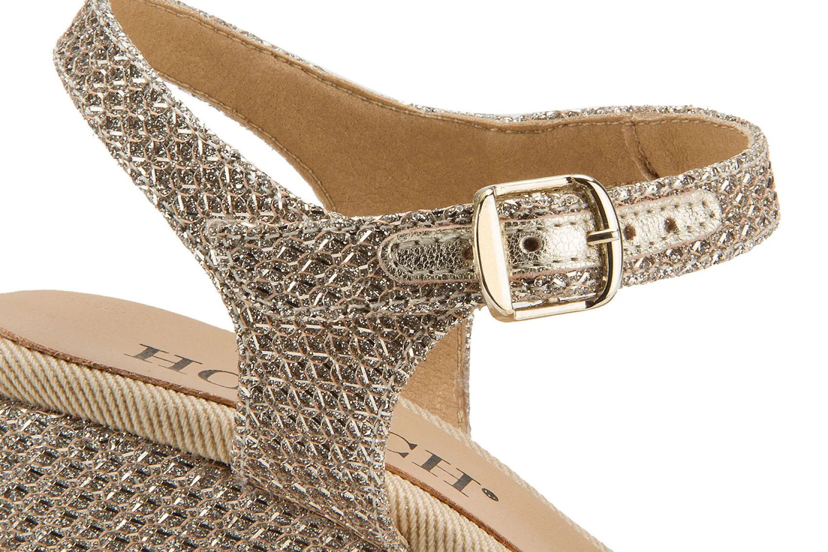 Espadrilles|Sandalen|Horsch Schuhe Wedges in Untergrößen Silber