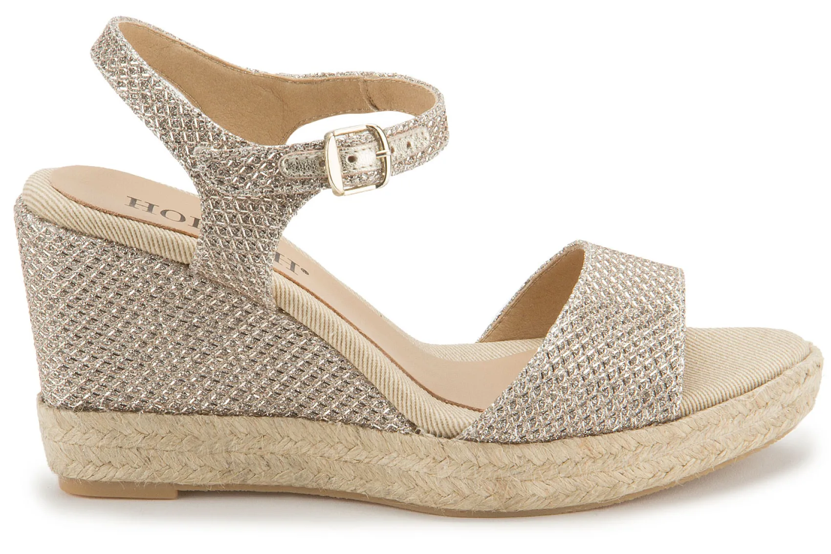 Espadrilles|Sandalen|Horsch Schuhe Wedges in Untergrößen Silber