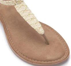 Zehentrenner|Sandalen|Horsch Schuhe Zehentrenner in Übergrößen Beige