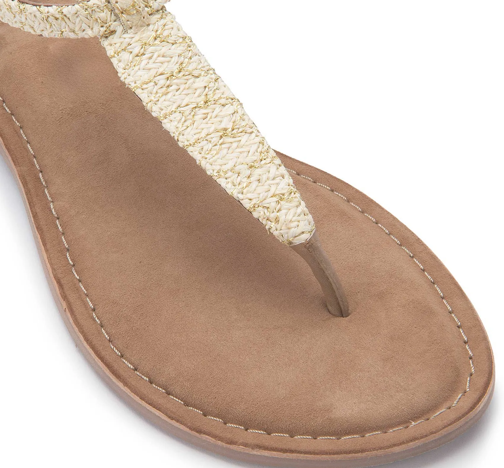 Zehentrenner|Sandalen|Horsch Schuhe Zehentrenner in Übergrößen Beige
