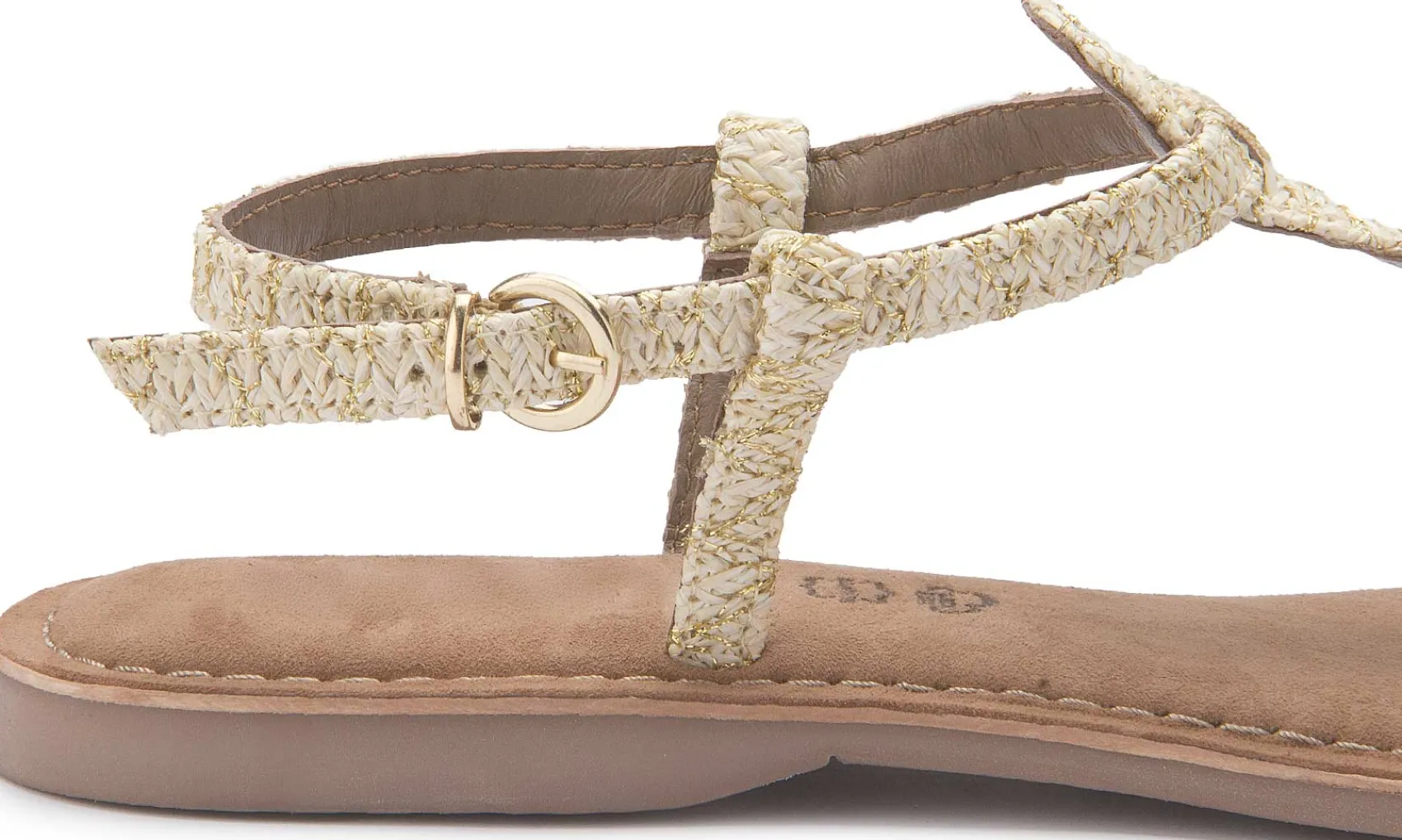 Zehentrenner|Sandalen|Horsch Schuhe Zehentrenner in Übergrößen Beige