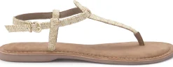 Zehentrenner|Sandalen|Horsch Schuhe Zehentrenner in Übergrößen Beige