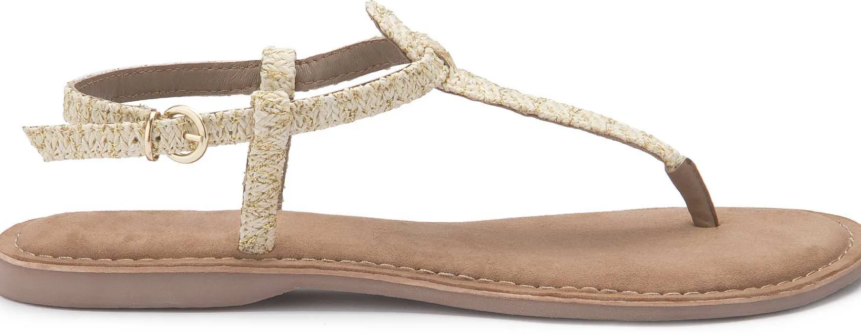 Zehentrenner|Sandalen|Horsch Schuhe Zehentrenner in Übergrößen Beige