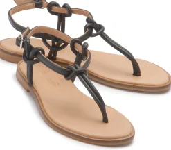 Zehentrenner|Sandalen|Horsch Schuhe Zehentrenner in Übergrößen Schwarz