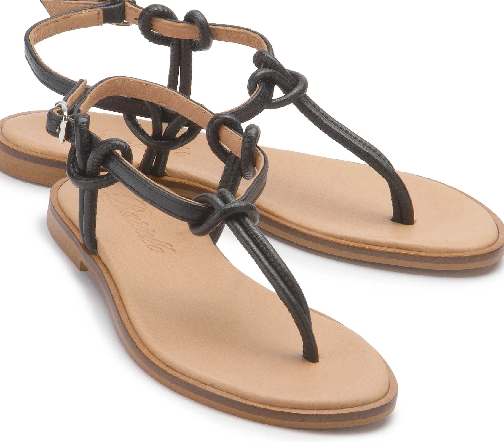 Zehentrenner|Sandalen|Horsch Schuhe Zehentrenner in Übergrößen Schwarz