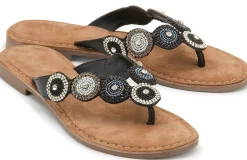 Zehentrenner|Sandalen|Horsch Schuhe Zehentrenner in Übergrößen Schwarz