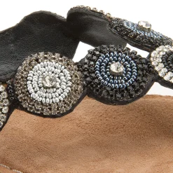Zehentrenner|Sandalen|Horsch Schuhe Zehentrenner in Übergrößen Schwarz