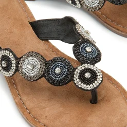 Zehentrenner|Sandalen|Horsch Schuhe Zehentrenner in Übergrößen Schwarz