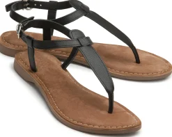 Zehentrenner|Sandalen|Horsch Schuhe Zehentrenner in Übergrößen Schwarz