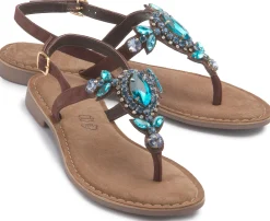 Zehentrenner|Sandalen|Horsch Schuhe Zehentrenner in Übergrößen Braun