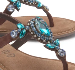 Zehentrenner|Sandalen|Horsch Schuhe Zehentrenner in Übergrößen Braun