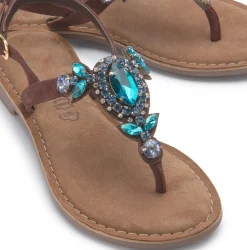 Zehentrenner|Sandalen|Horsch Schuhe Zehentrenner in Übergrößen Braun