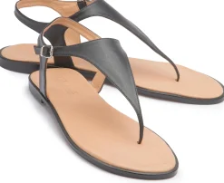 Zehentrenner|Sandalen|Horsch Schuhe Zehentrenner in Übergrößen Schwarz