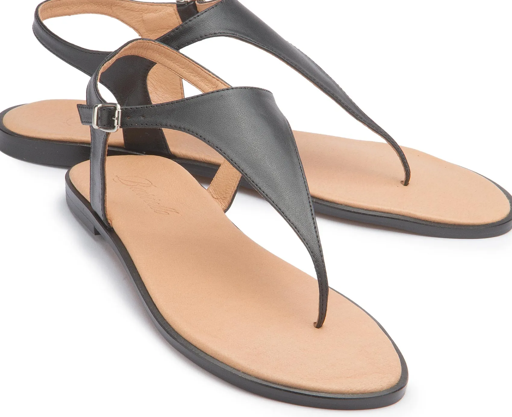 Zehentrenner|Sandalen|Horsch Schuhe Zehentrenner in Übergrößen Schwarz