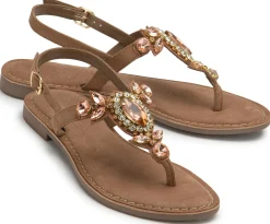 Zehentrenner|Sandalen|Horsch Schuhe Zehentrenner in Übergrößen Braun