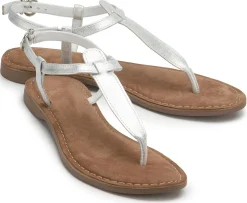 Zehentrenner|Sandalen|Horsch Schuhe Zehentrenner in Übergrößen Silber