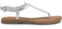 Zehentrenner|Sandalen|Horsch Schuhe Zehentrenner in Übergrößen Silber