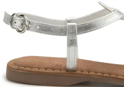 Zehentrenner|Sandalen|Horsch Schuhe Zehentrenner in Übergrößen Silber
