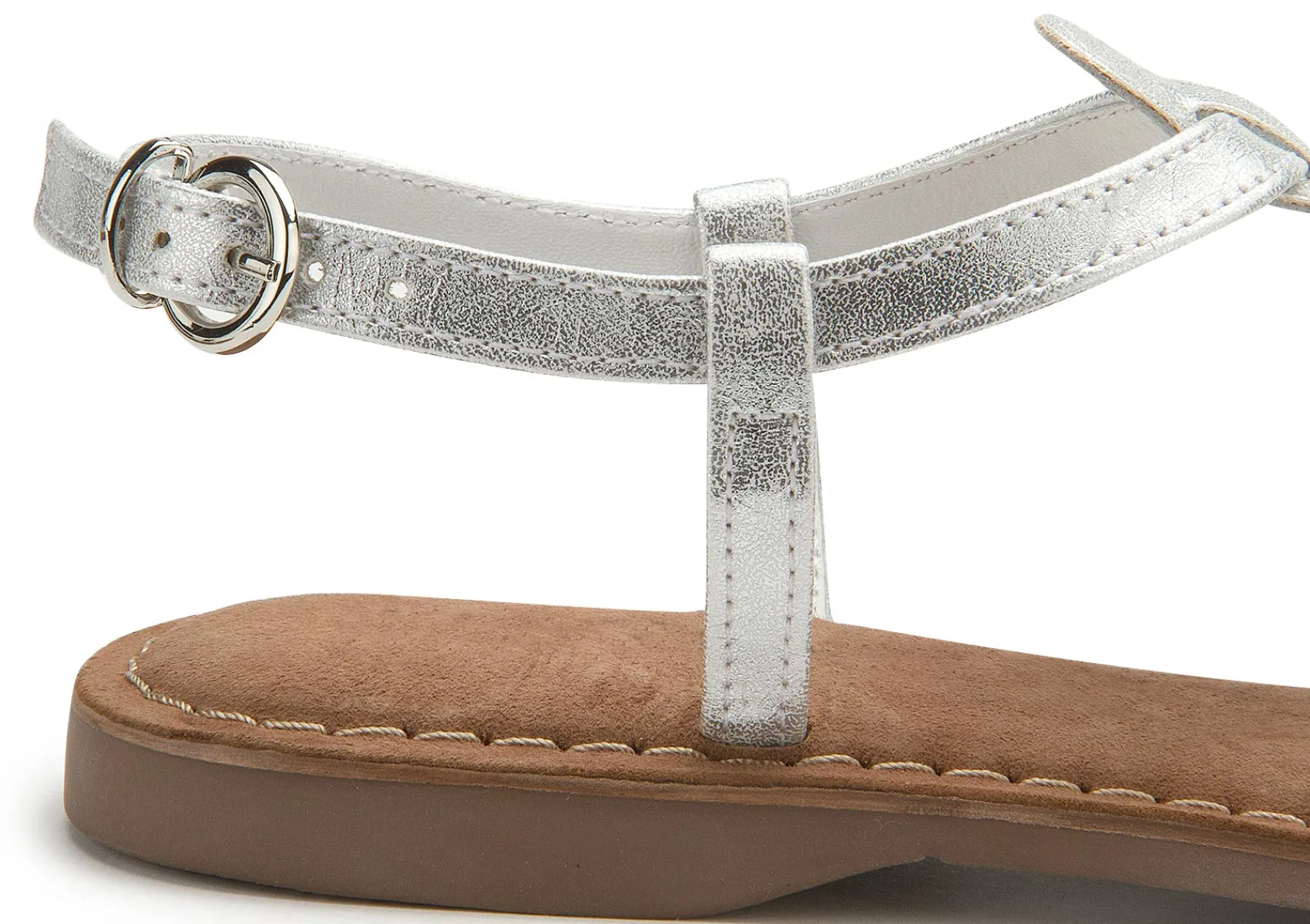 Zehentrenner|Sandalen|Horsch Schuhe Zehentrenner in Übergrößen Silber
