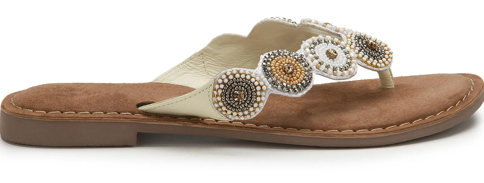 Zehentrenner|Sandalen|Horsch Schuhe Zehentrenner in Übergrößen Weiß