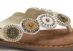 Zehentrenner|Sandalen|Horsch Schuhe Zehentrenner in Übergrößen Weiß