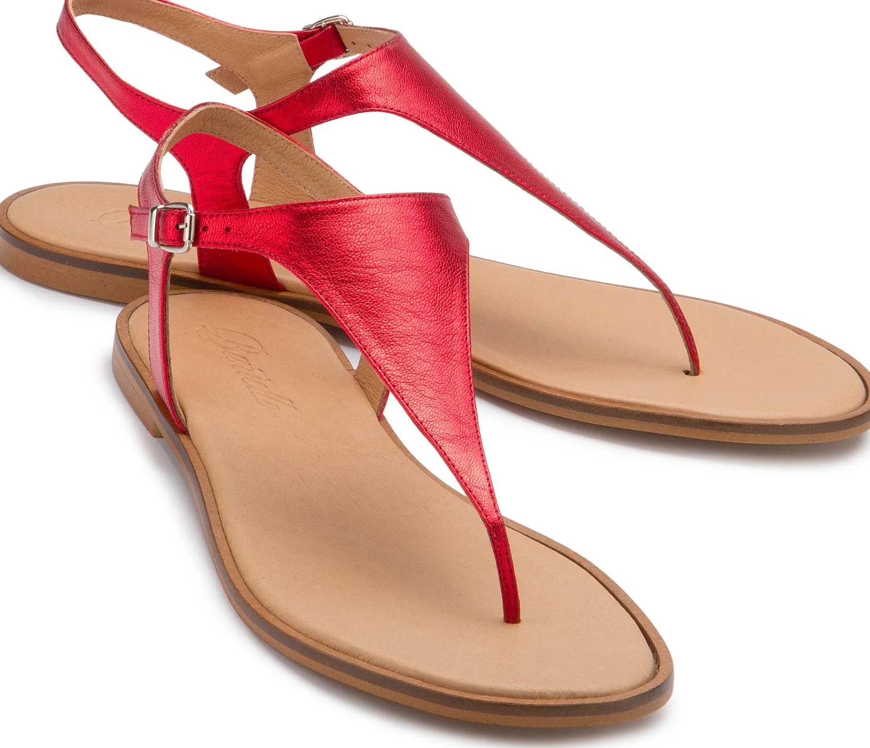 Zehentrenner|Sandalen|Horsch Schuhe Zehentrenner in Übergrößen Rot
