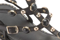 Zehentrenner|Sandalen|Kotris Zehentrenner in Übergrößen Schwarz