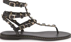 Zehentrenner|Sandalen|Kotris Zehentrenner in Übergrößen Schwarz
