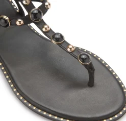 Zehentrenner|Sandalen|Kotris Zehentrenner in Übergrößen Schwarz