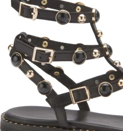 Zehentrenner|Sandalen|Kotris Zehentrenner in Übergrößen Schwarz
