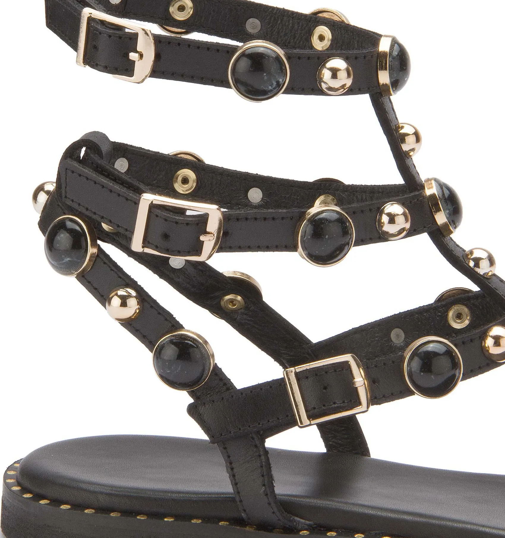 Zehentrenner|Sandalen|Kotris Zehentrenner in Übergrößen Schwarz