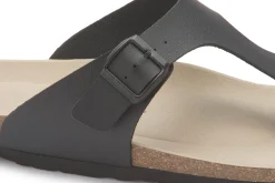 Sandalen|Hausschuhe|Horsch Schuhe Zehentrenner in Übergrößen Schwarz