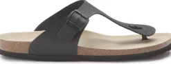 Sandalen|Hausschuhe|Horsch Schuhe Zehentrenner in Übergrößen Schwarz