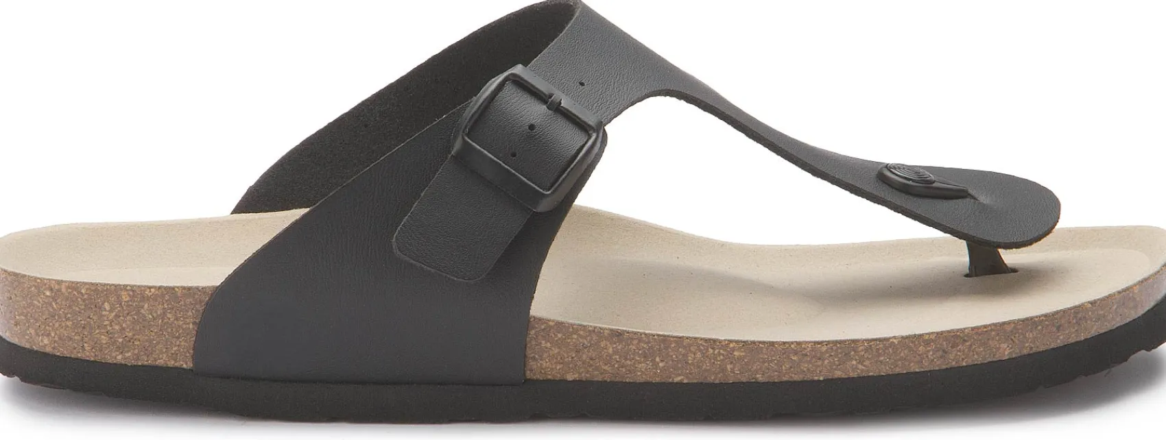 Sandalen|Hausschuhe|Horsch Schuhe Zehentrenner in Übergrößen Schwarz