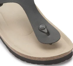 Sandalen|Hausschuhe|Horsch Schuhe Zehentrenner in Übergrößen Schwarz
