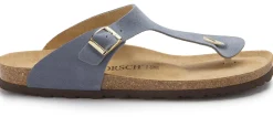 Sandalen|Horsch Schuhe Zehentrenner in Übergrößen Blau