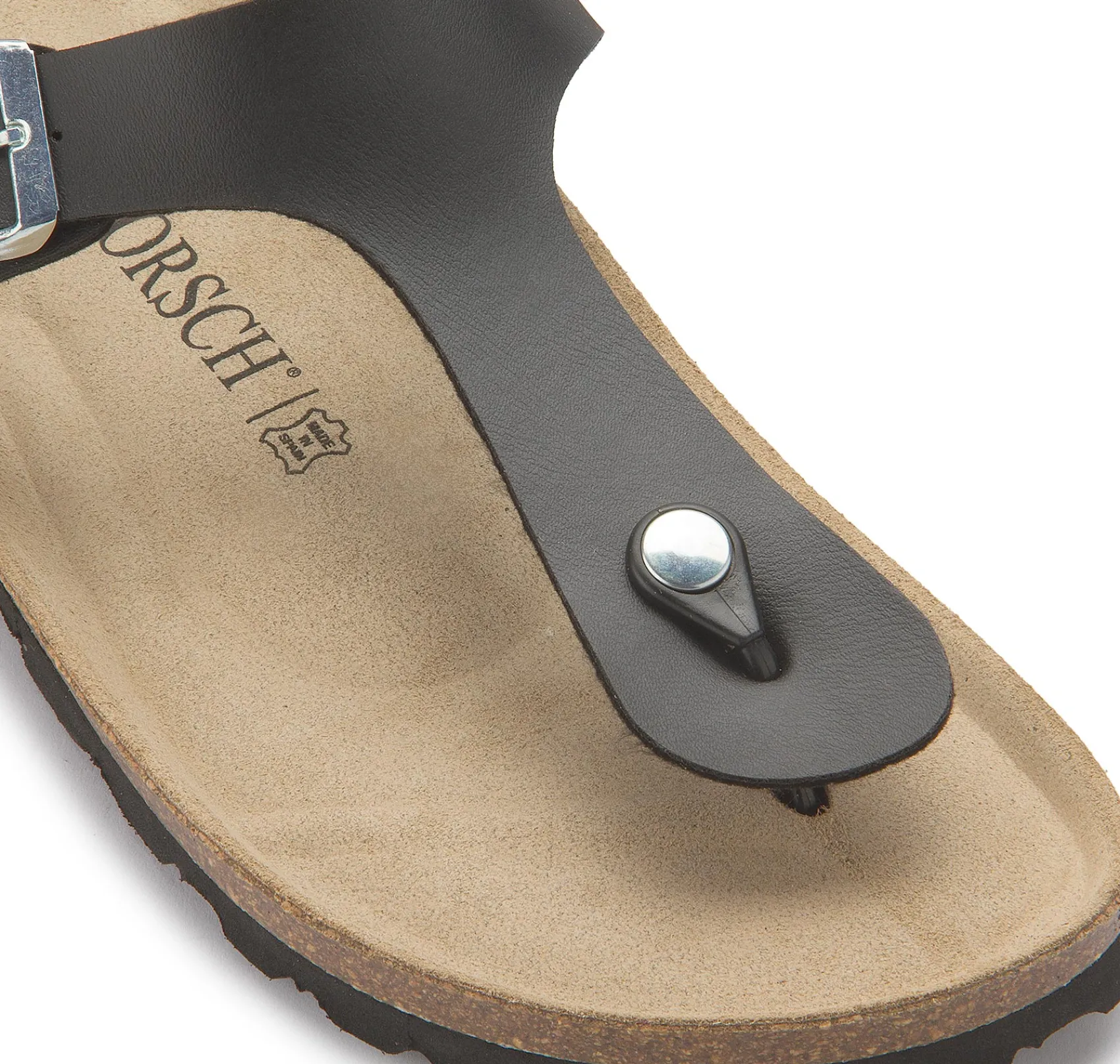 Sandalen|Hausschuhe|Horsch Schuhe Zehentrenner in Übergrößen Schwarz
