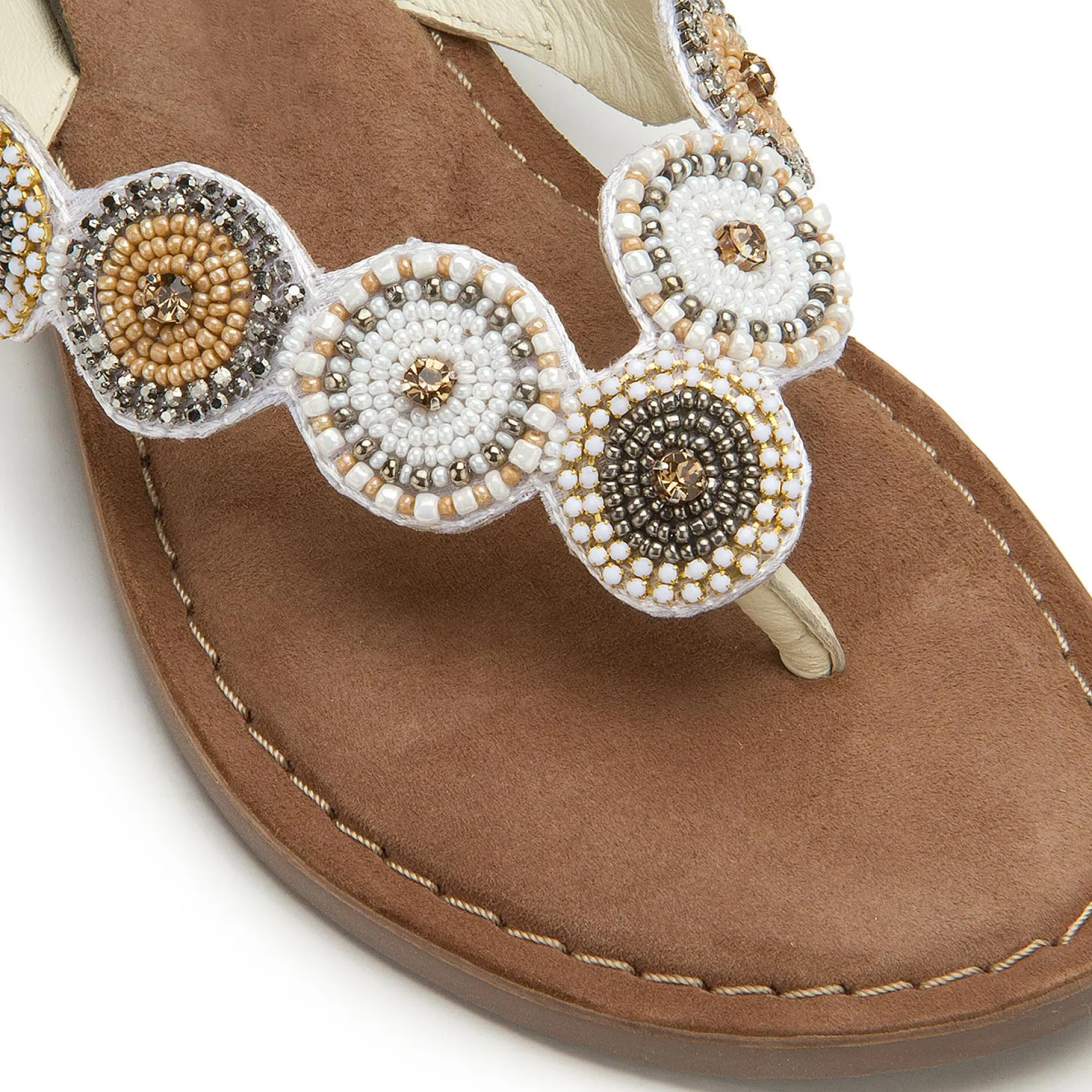 Sandalen|Zehentrenner|Horsch Schuhe Zehentrenner in Untergrößen Weiß